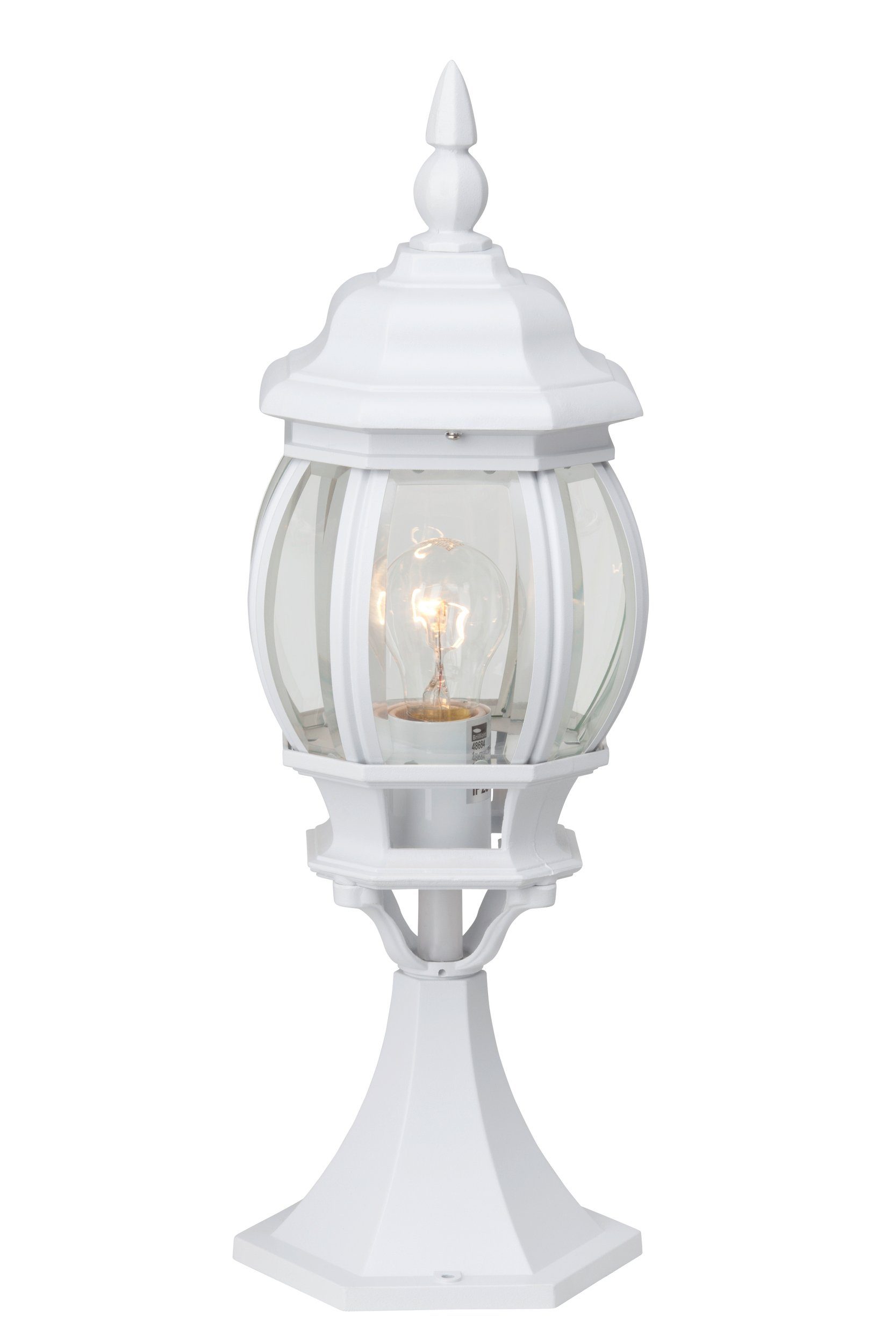 Lightbox Außen-Stehlampe, ohne Leuchtmittel, Außen Sockellampe, 50 cm Höhe, E27, max. 60 W, Alu-Druckguss/Glas