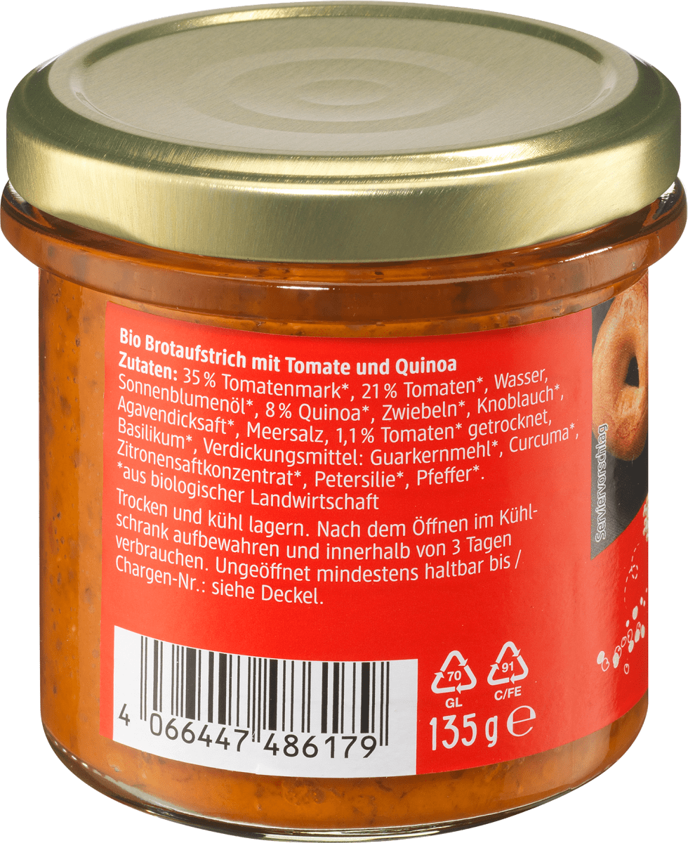 Brotaufstrich, Saatenaufstrich Tomate & Quinoa, 135 g