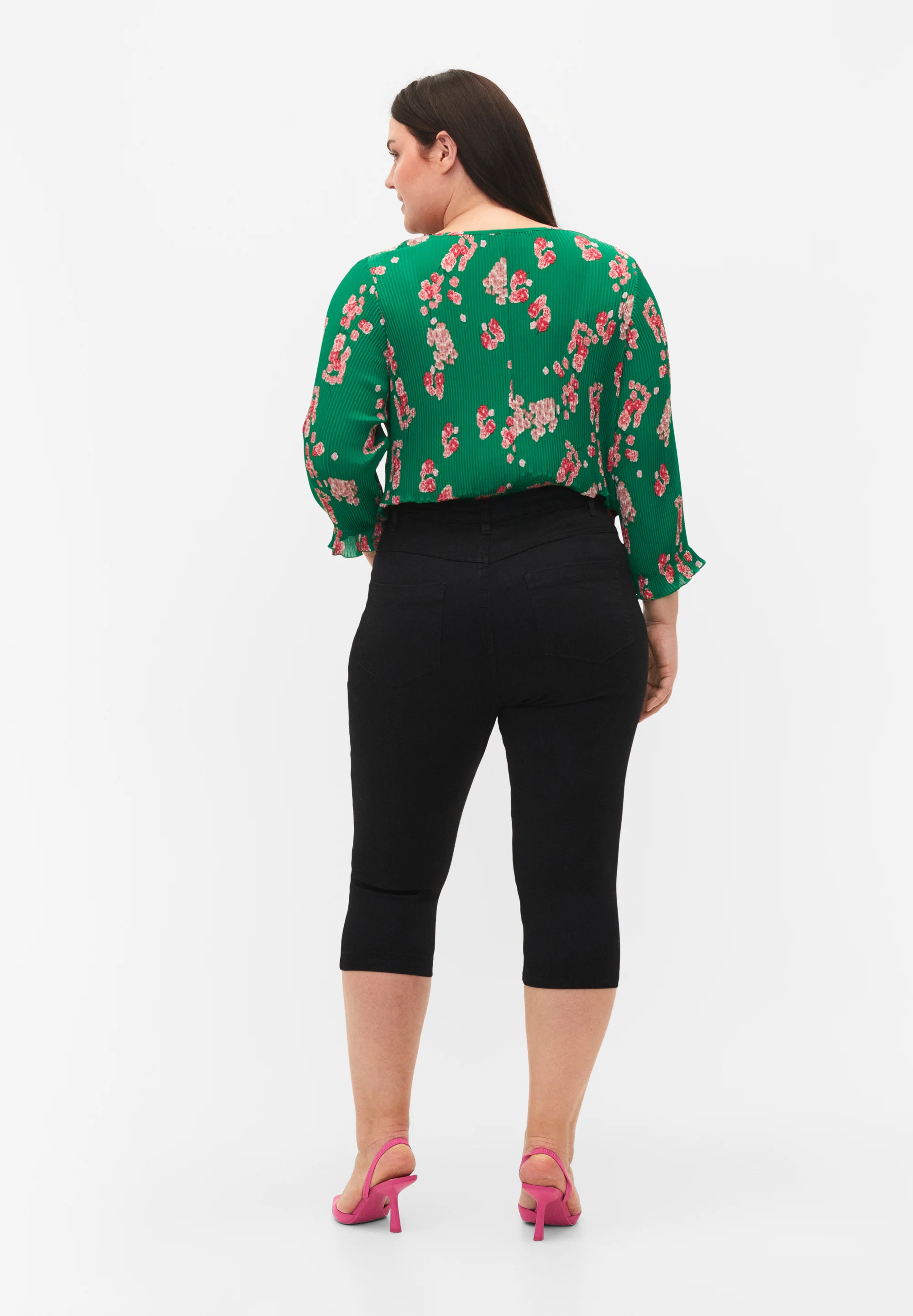 Zizzi AMY CAPRI DE CINTURA ALTA CON SUPER - Shorts vaqueros