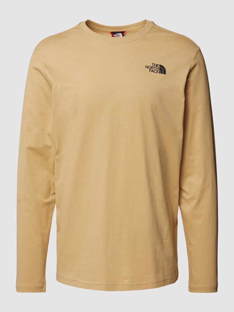 Longsleeve mit Label-Print Modell 'RED BOX' in beige
