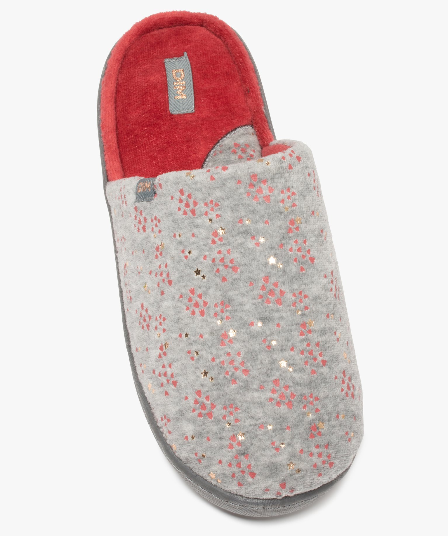 Chaussons femme mules plates en velours imprimé – Dim