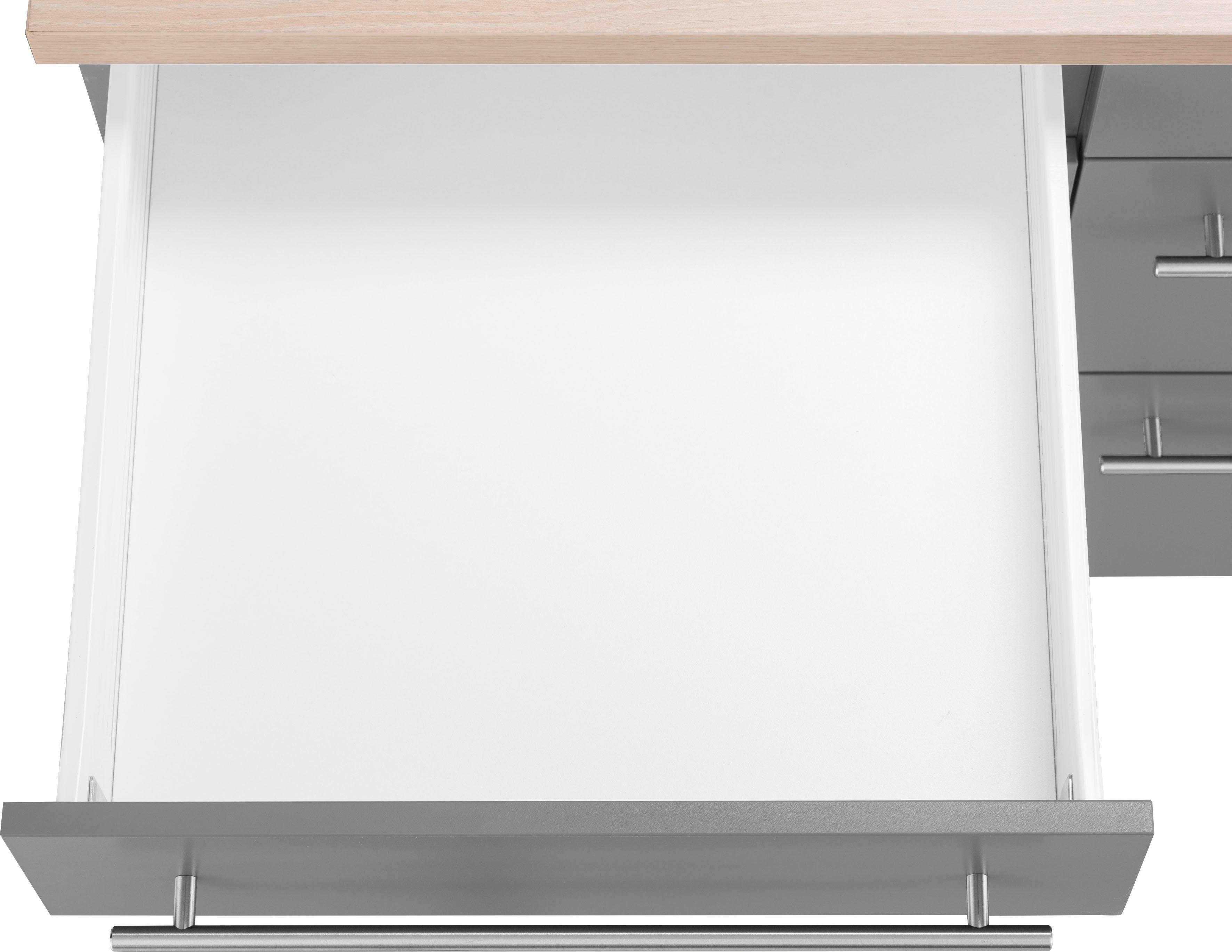 OPTIFIT Winkelküche Bern, Hanseatic E-Geräte, Stellbreite 285 x 175 cm, mit Induktionskochfeld