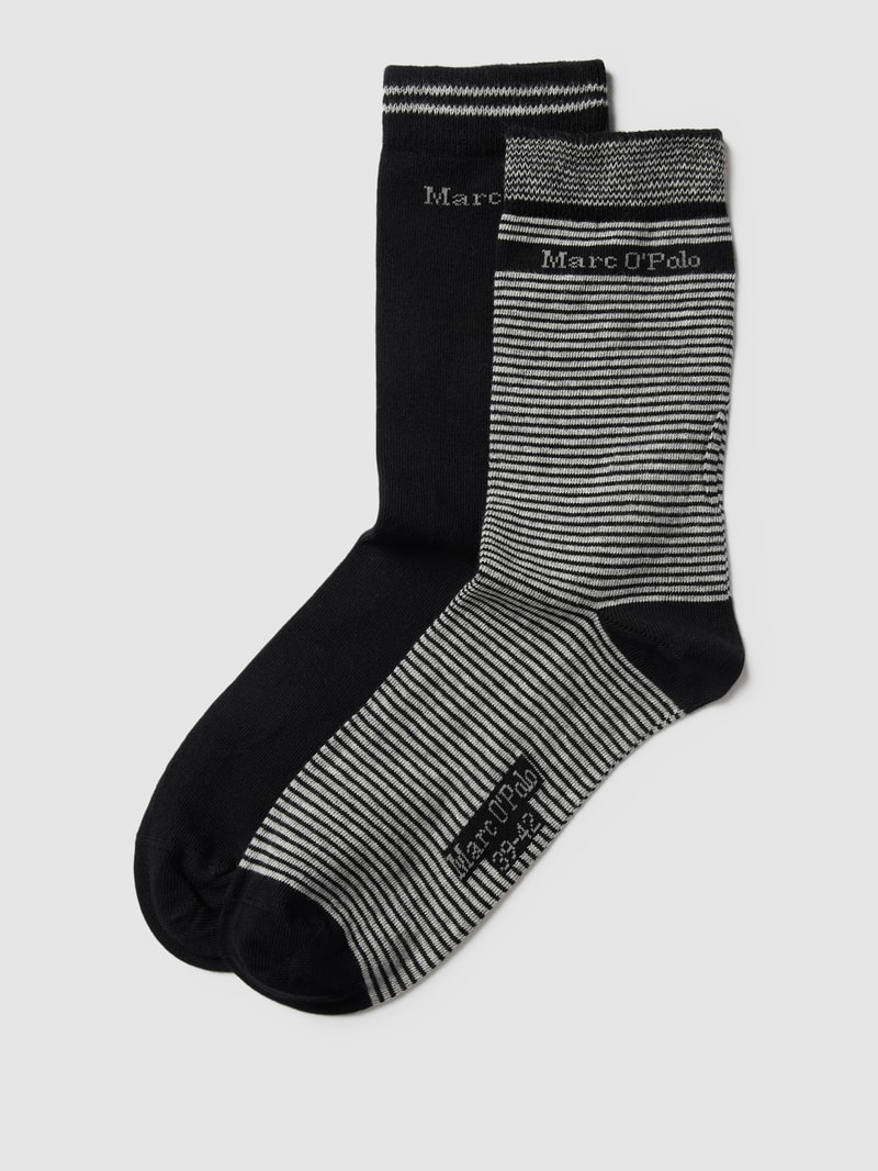 Socken mit Label-Detail im 2er-Pack Modell 'Helena' in schwarz