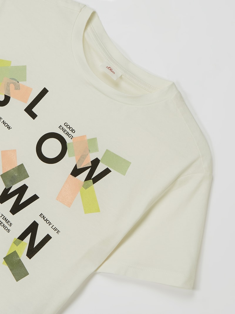 T-Shirt mit Print in offwhite