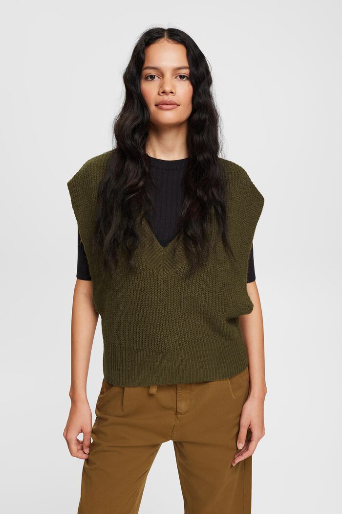 Ärmelloser Pullover aus Wollmix