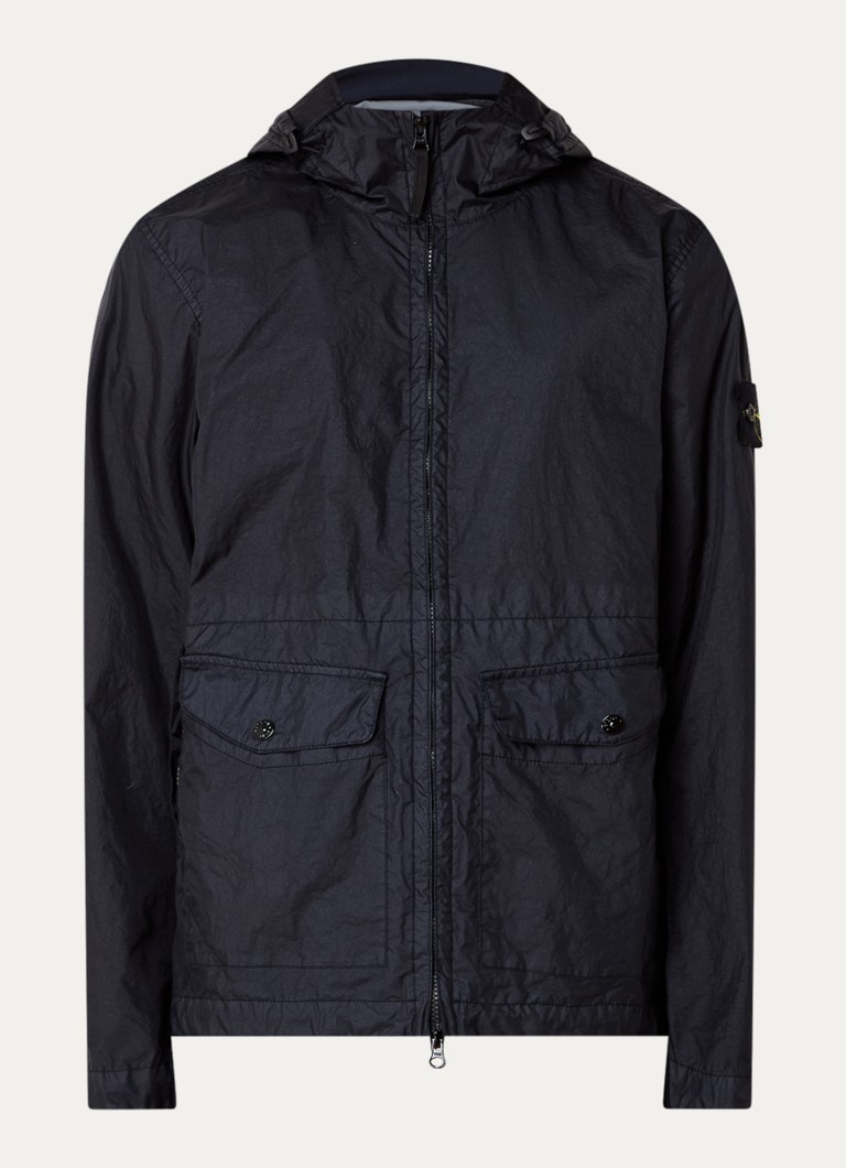 Αντιανεμικό Stone Island 41123 με λογότυπο και τσέπες με καπάκι
