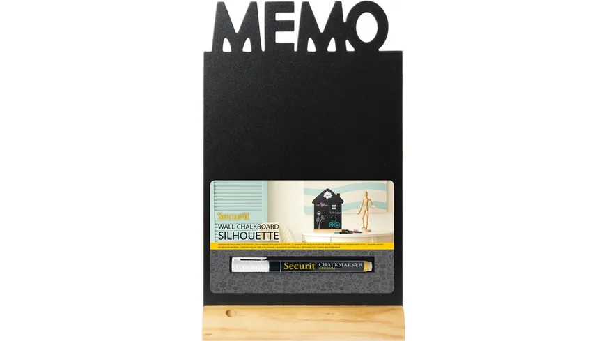 Securit Tisch-Kreidetafel MEMO mit Holzfuß inklusive Kreidemarker