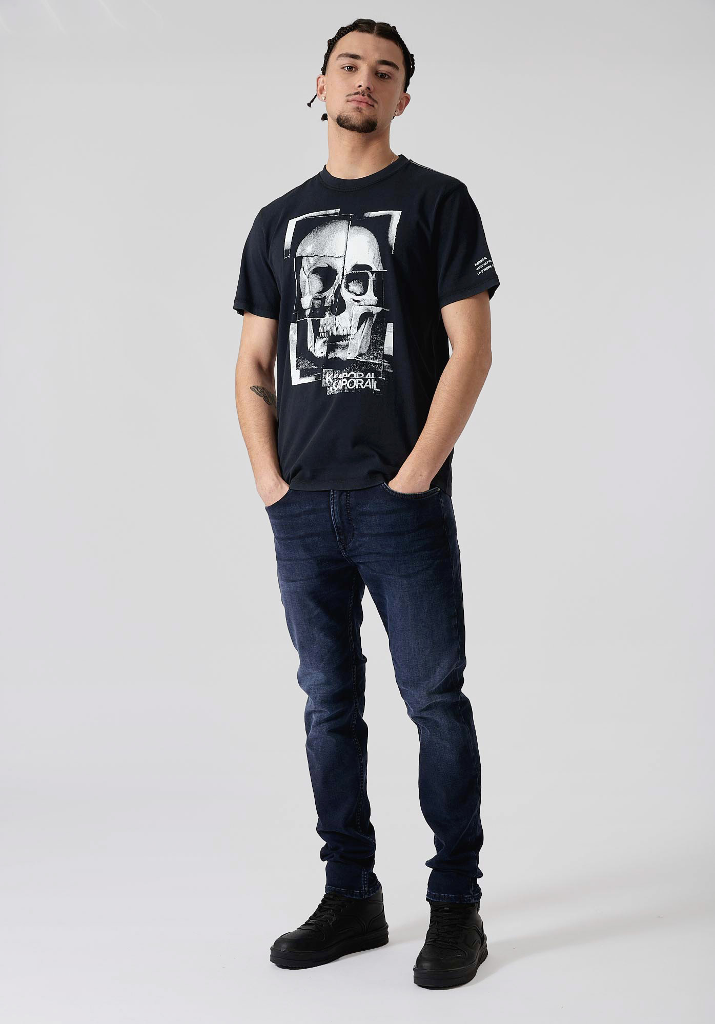 BERTO  T-shirt noir homme 100% coton bio