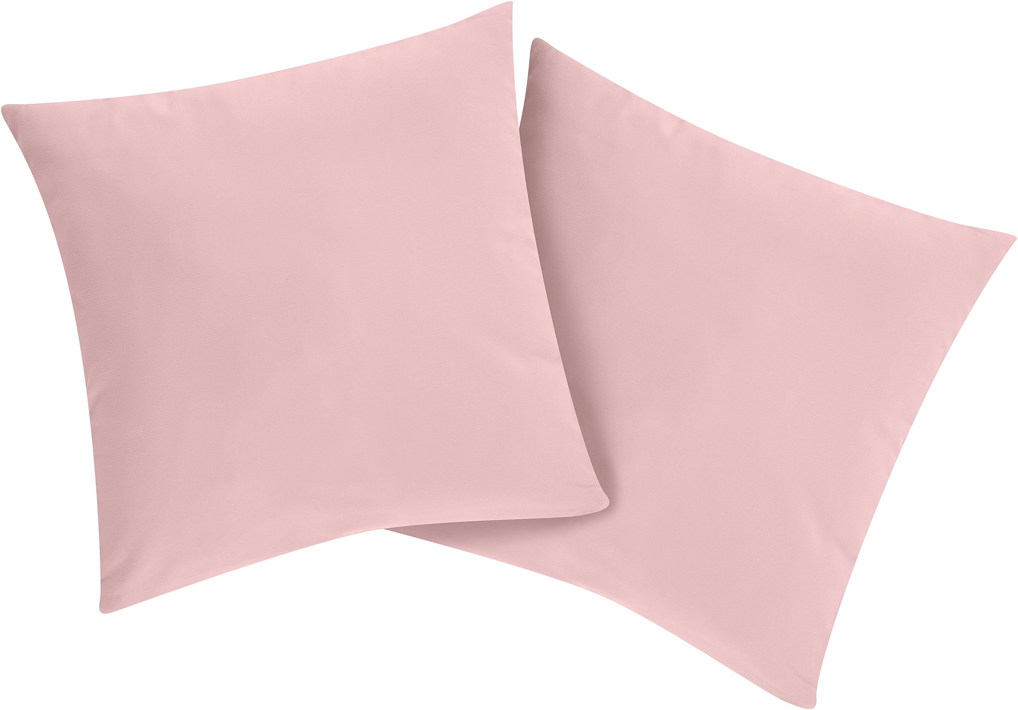 Home affaire Dekokissen Parry Microfaser, unifarben, Kissenhüllen ohne Füllung mit Reißverschluss, 2 Stück