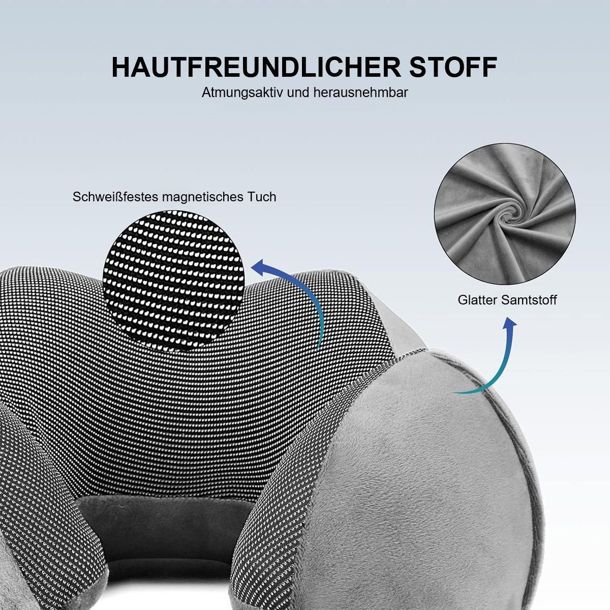 götäzer Nackenkissen Ergonomisch gestaltetes Reisekissen(mit Schlafmaske,Ohrstöpsel,Tasche), 1-tlg., Memory-Schaum, schützendes Nackenkissen, perfekt für Reisen und Büro