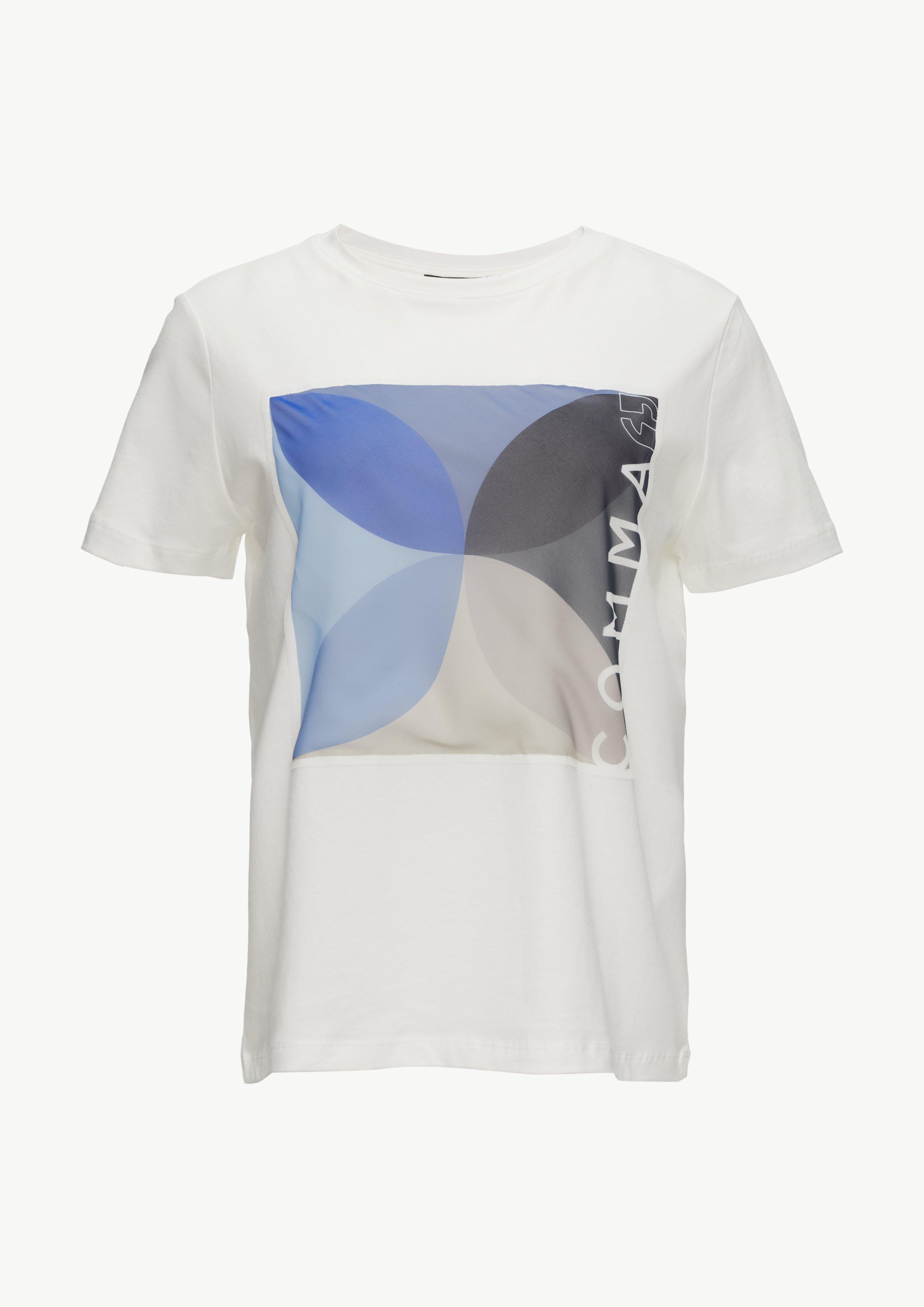 Modisches T-Shirt mit Frontprint - weiß