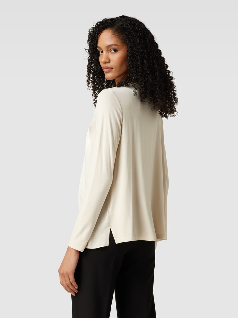 Bluse mit Schlüsselloch-Ausschnitt in beige