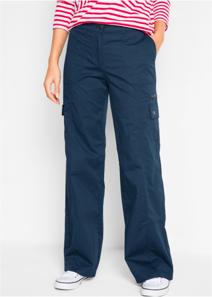 Baumwoll Cargohose mit Bequembund, Loose Fit