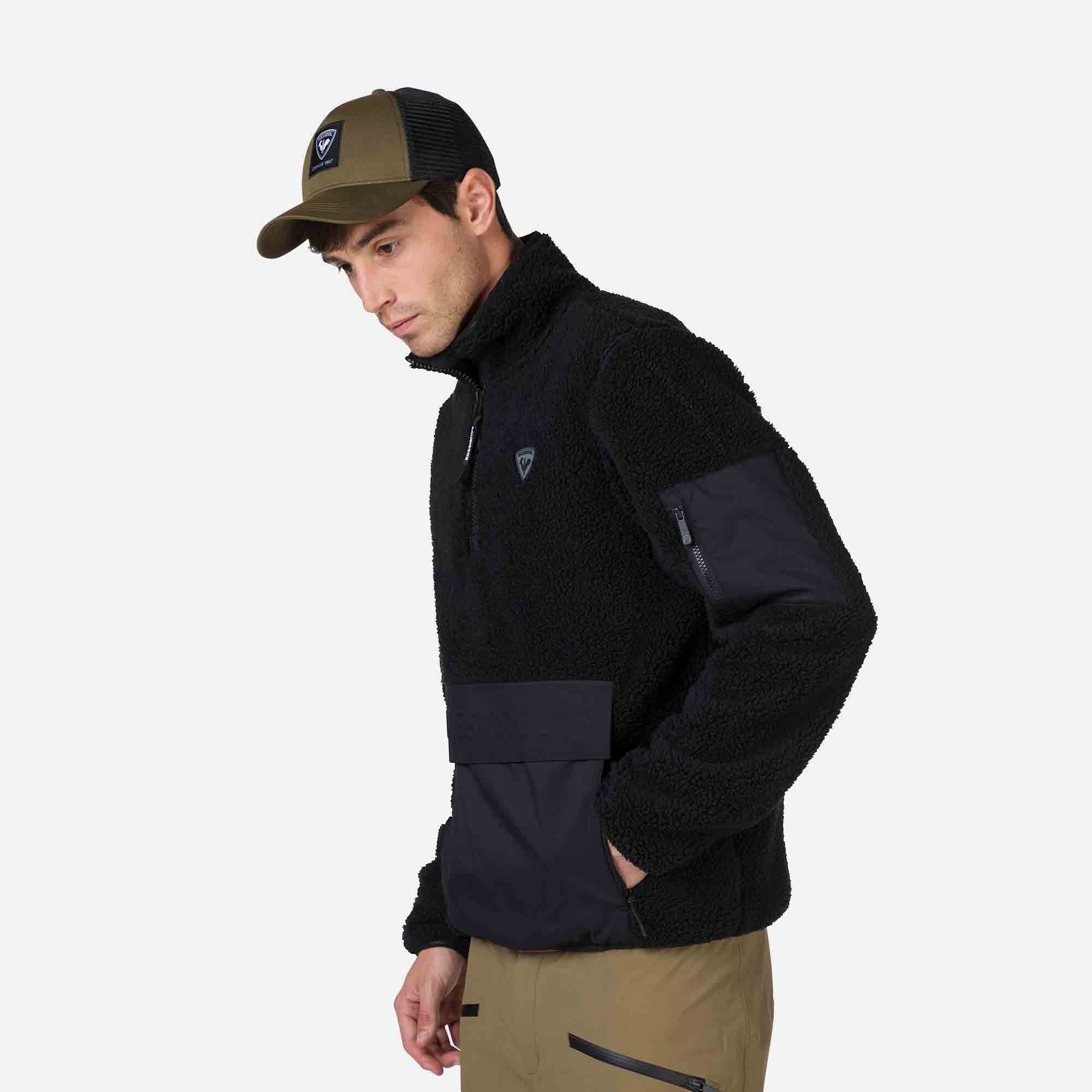 Sweat anorak en polaire homme