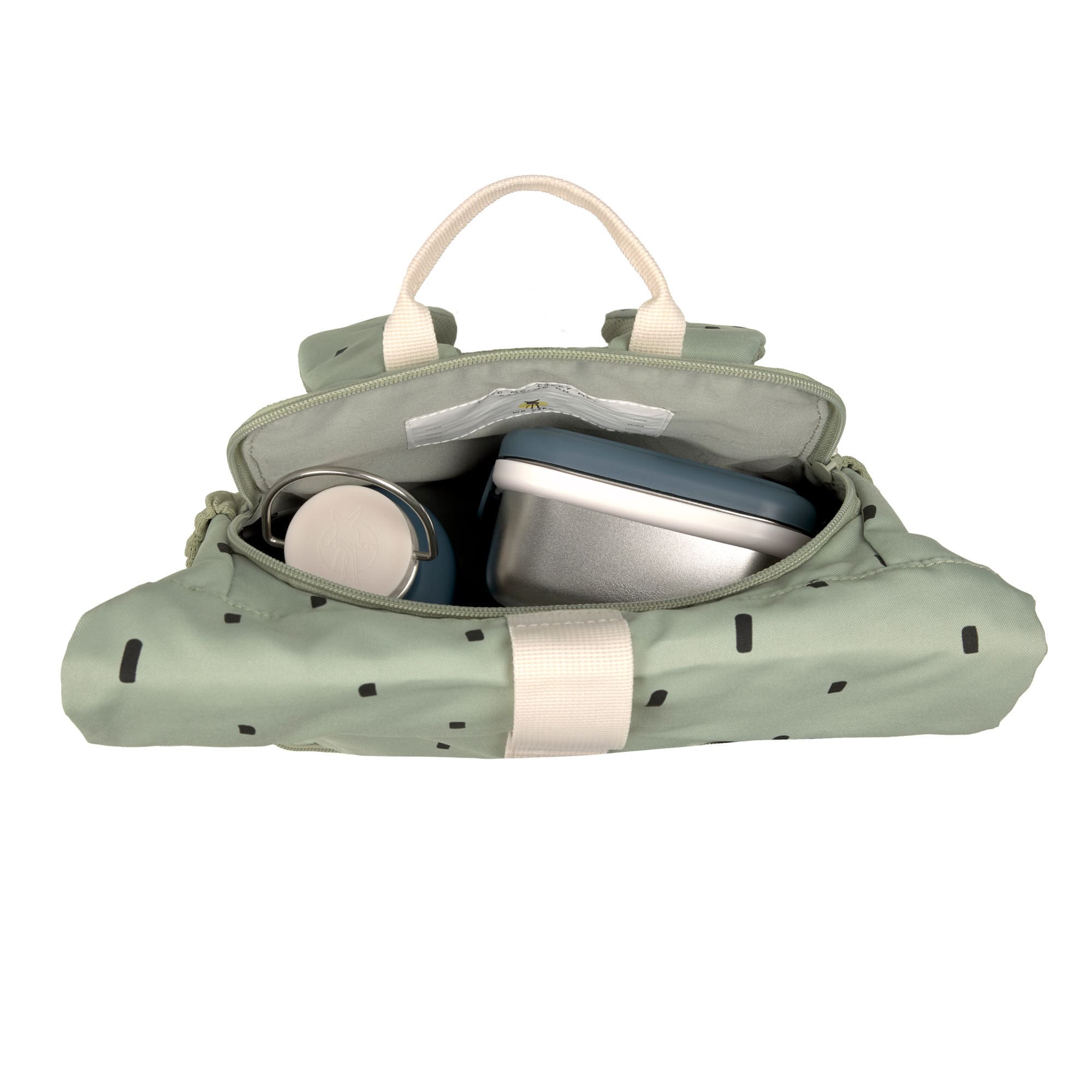 Kindergartenrucksack Rolltop - Happy Prints, Oliv