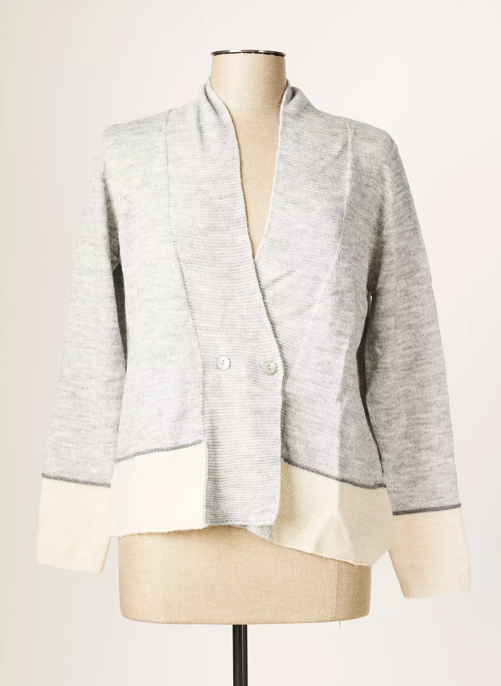 Blanc Boheme Cardigans Femme couleur gris