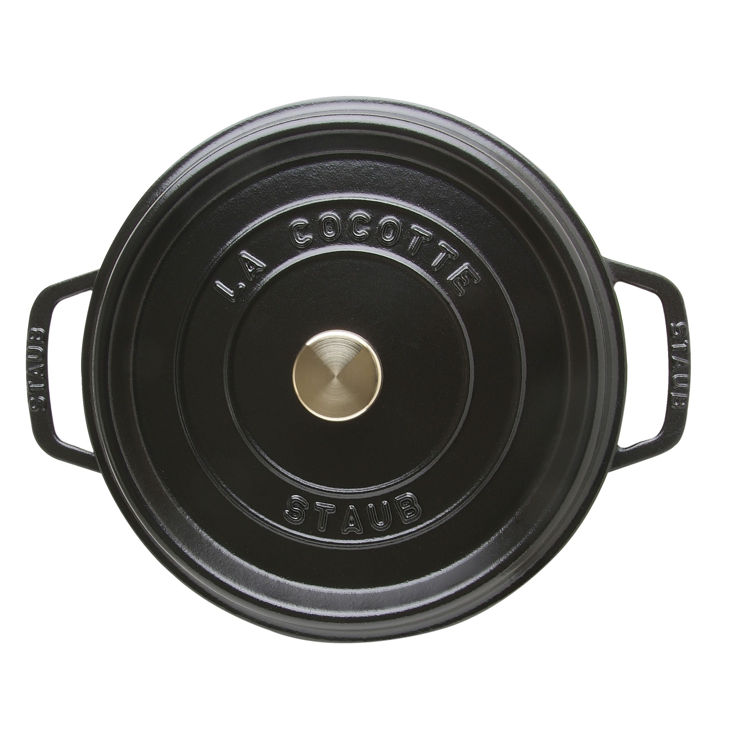 Cocotte 24 cm, rund, Schwarz, Gusseisen