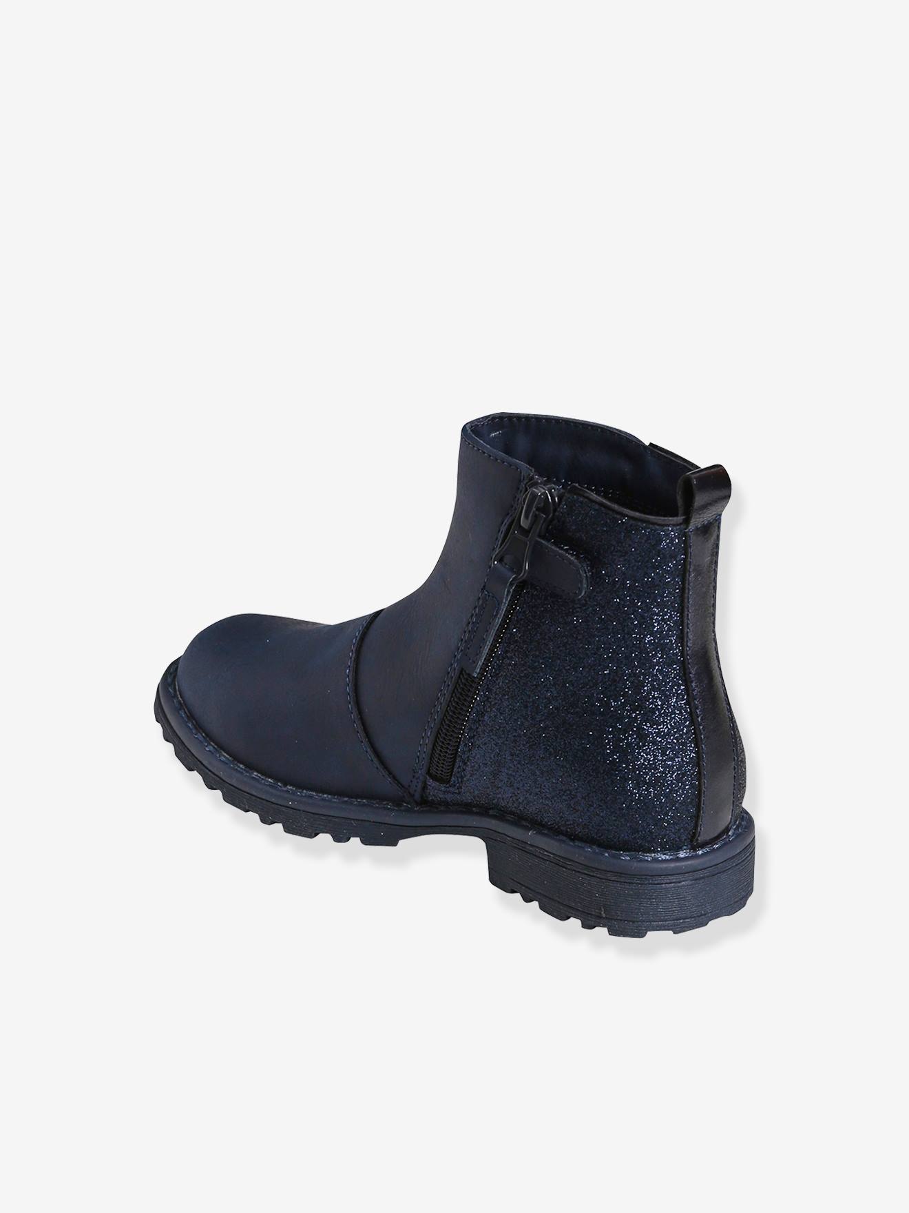 Vertbaudet Mädchen Boots, Glitzer - marine