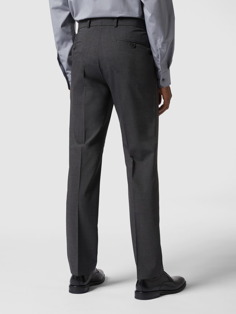 Regular Fit Hose aus Schurwoll-Mix mit Stretch-Anteil Modell 'Enrico' in mittelgrau meliert