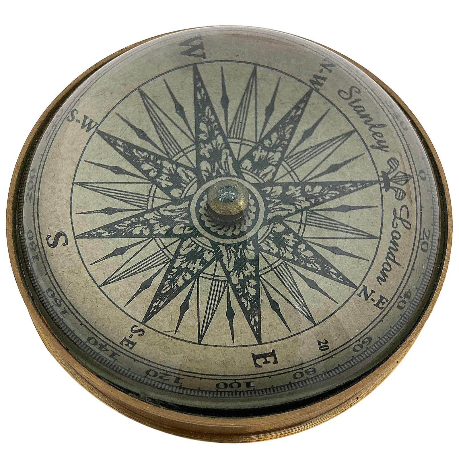 Aubaho Kompass Kompass Wasser Maritim Navigation Schiff Paperweight Messing Antik-S