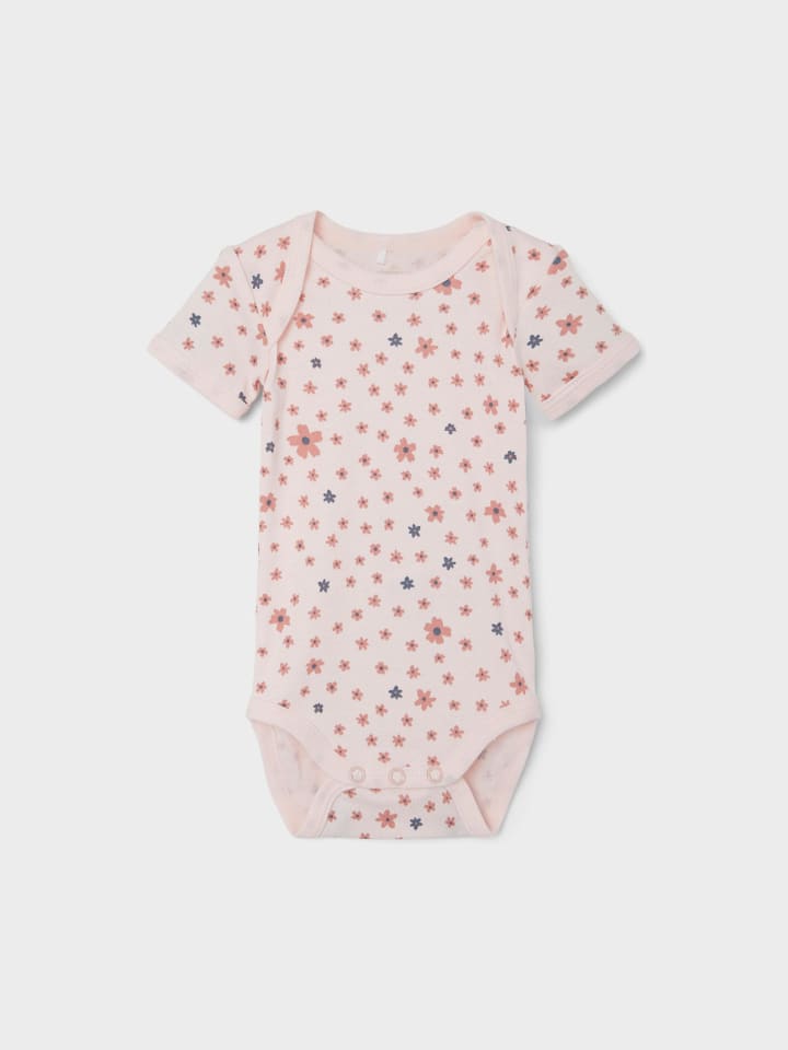 name it 3er Pack kurzarm Baby Body mit Herz und Blumen in Rosa günstig kaufen