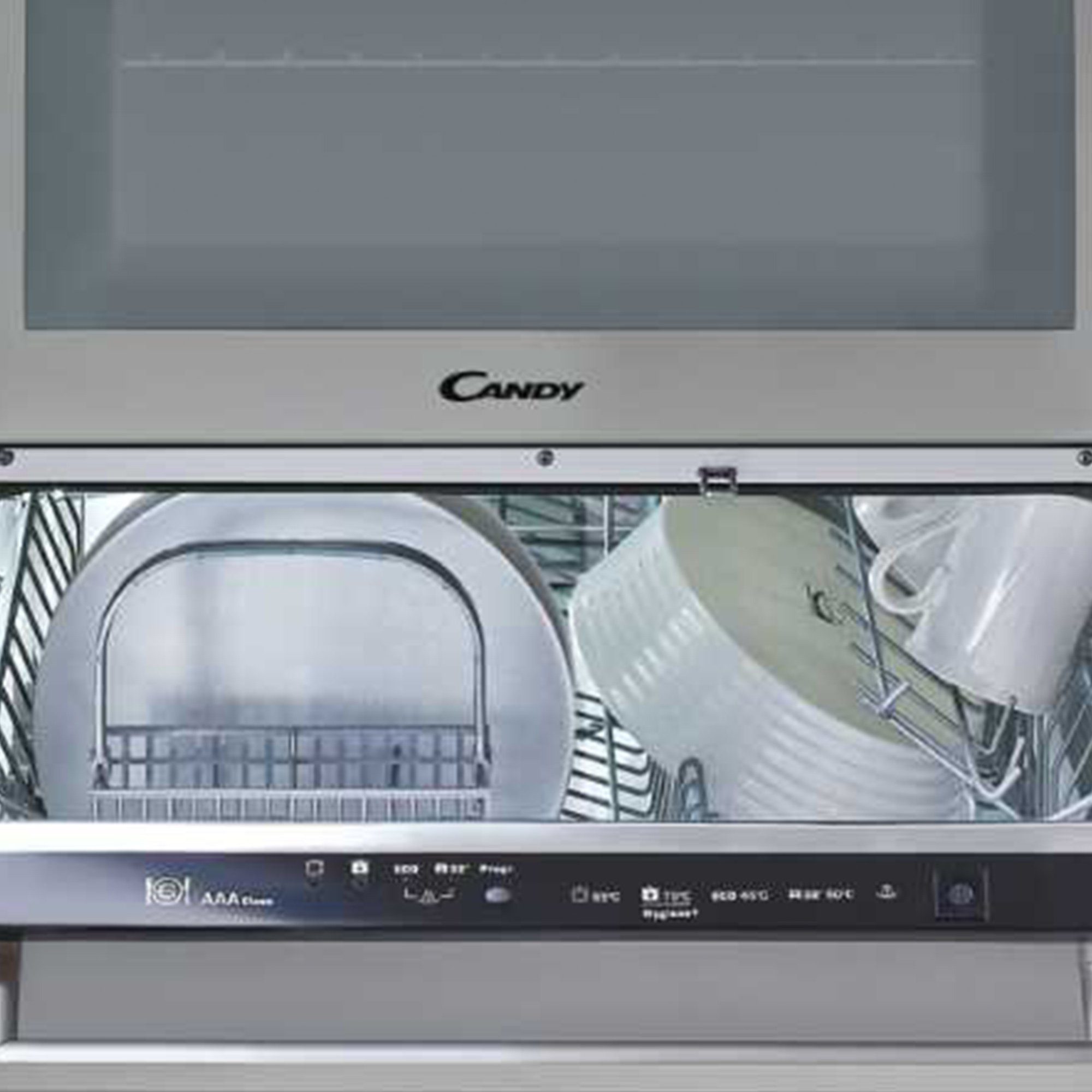Candy Standgeschirrspüler edelstahl, TRIOVXNT/1, 8 l, 6 Maßgedecke, Trio – Kochfeld, Backofen und Geschirrspüler, Umluft Backofen
