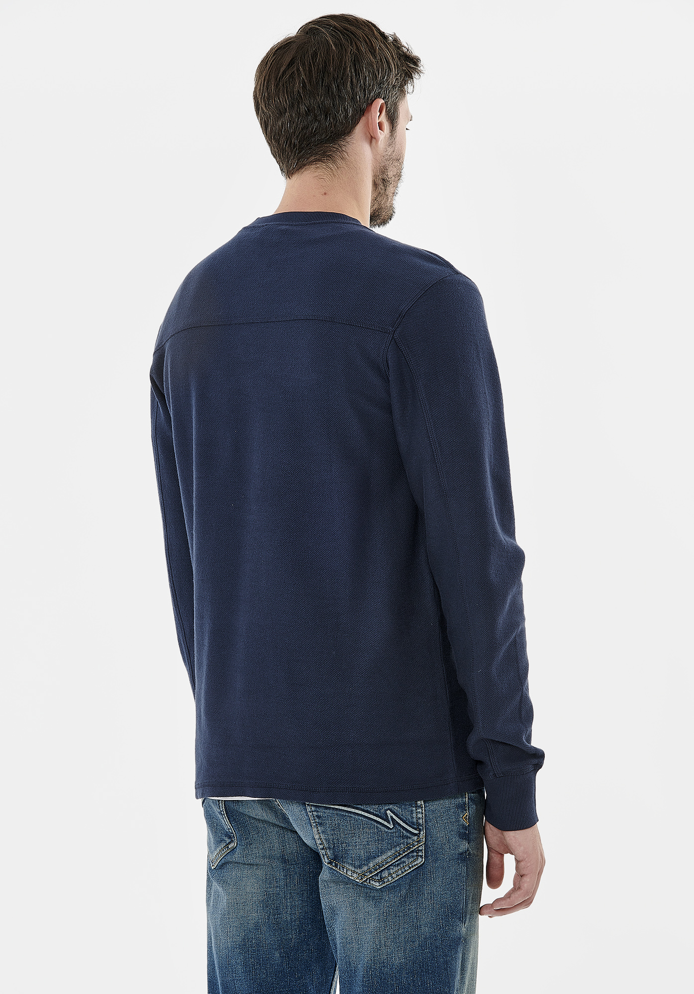 TAPOK  T-shirt bleu marine homme 100% coton
