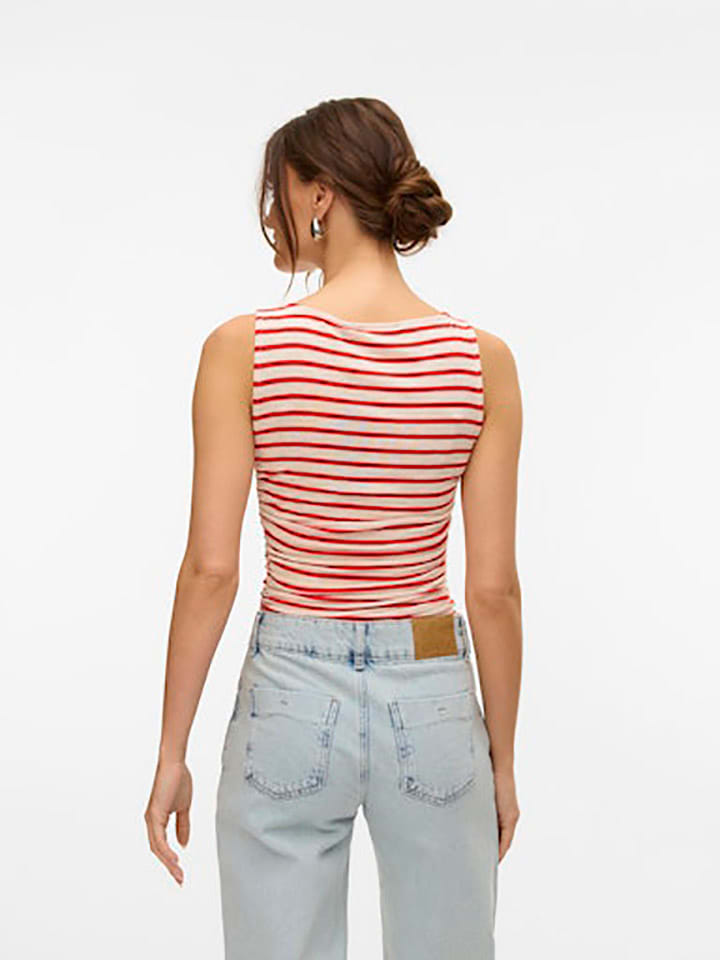 Vero Moda Top in Weiß/ Rot günstig kaufen