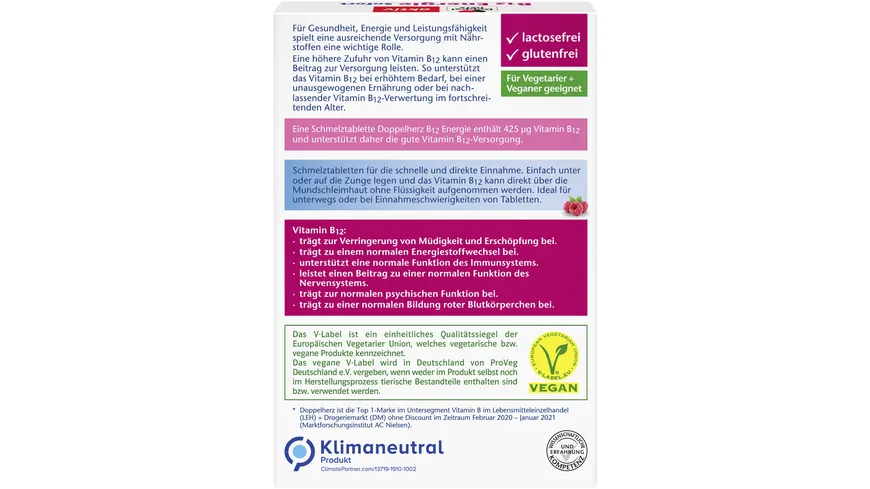 Doppelherz B12 Energie Sofort Schmelztabletten 30 Schmelztabletten