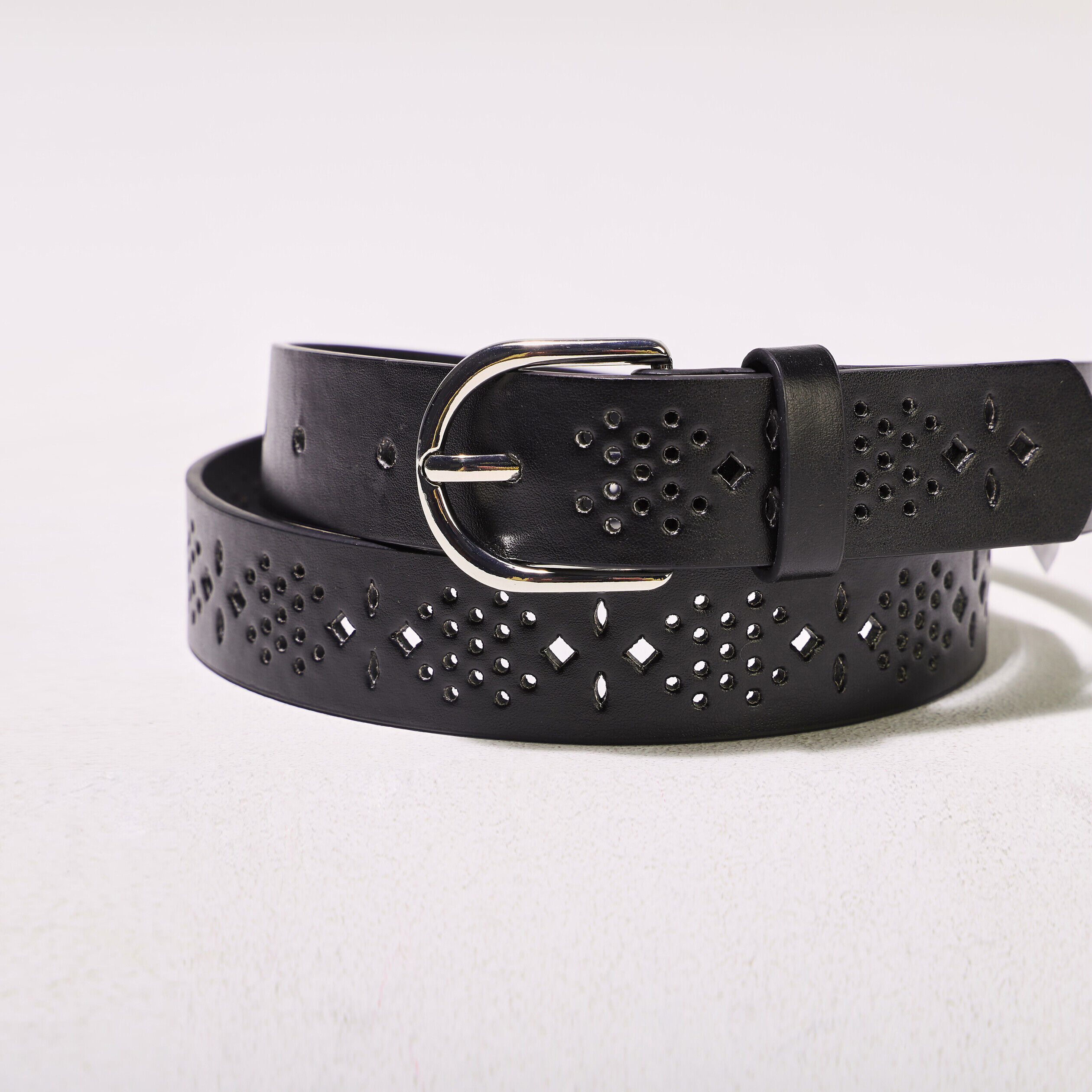 Ceinture perforée noir femme | Cache Cache