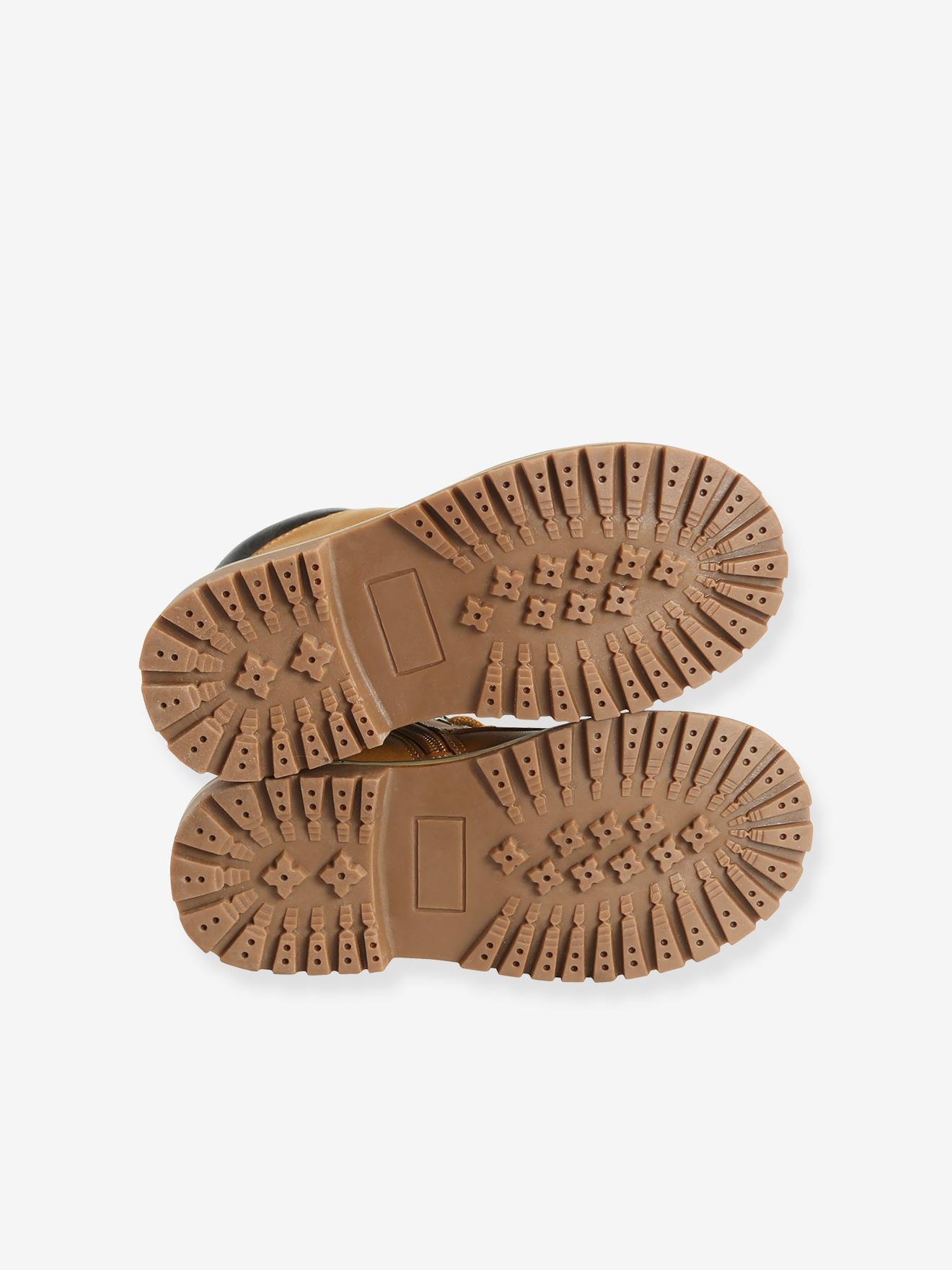 Bottines garçon à lacets + glissière beige