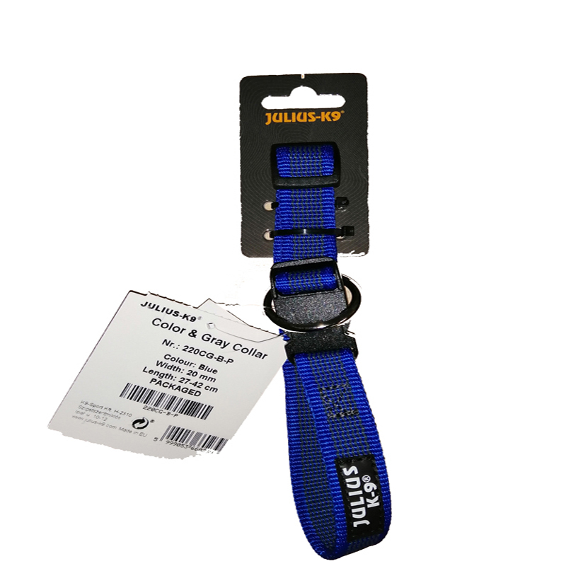 JULIUS-K9 Hundehalsbänder JULIUS-K9 Halsband 20mm x 27-42cm blau/ grau