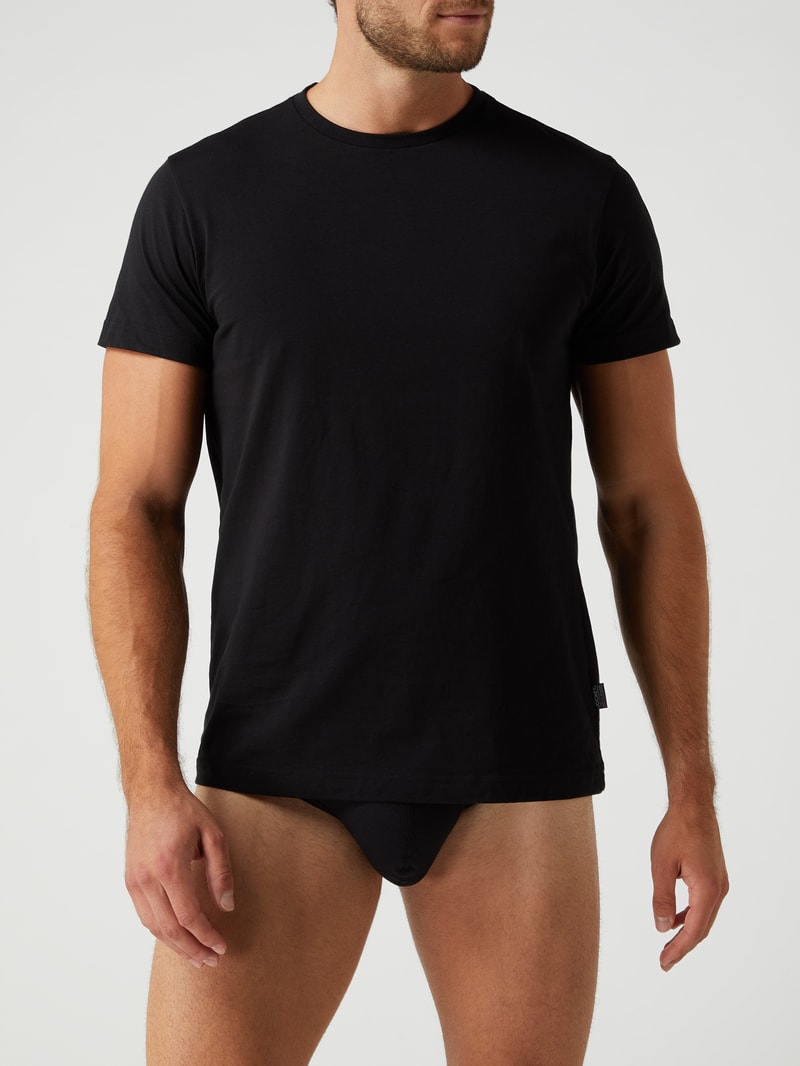 T-Shirt aus Baumwolle im 2er-Pack in schwarz