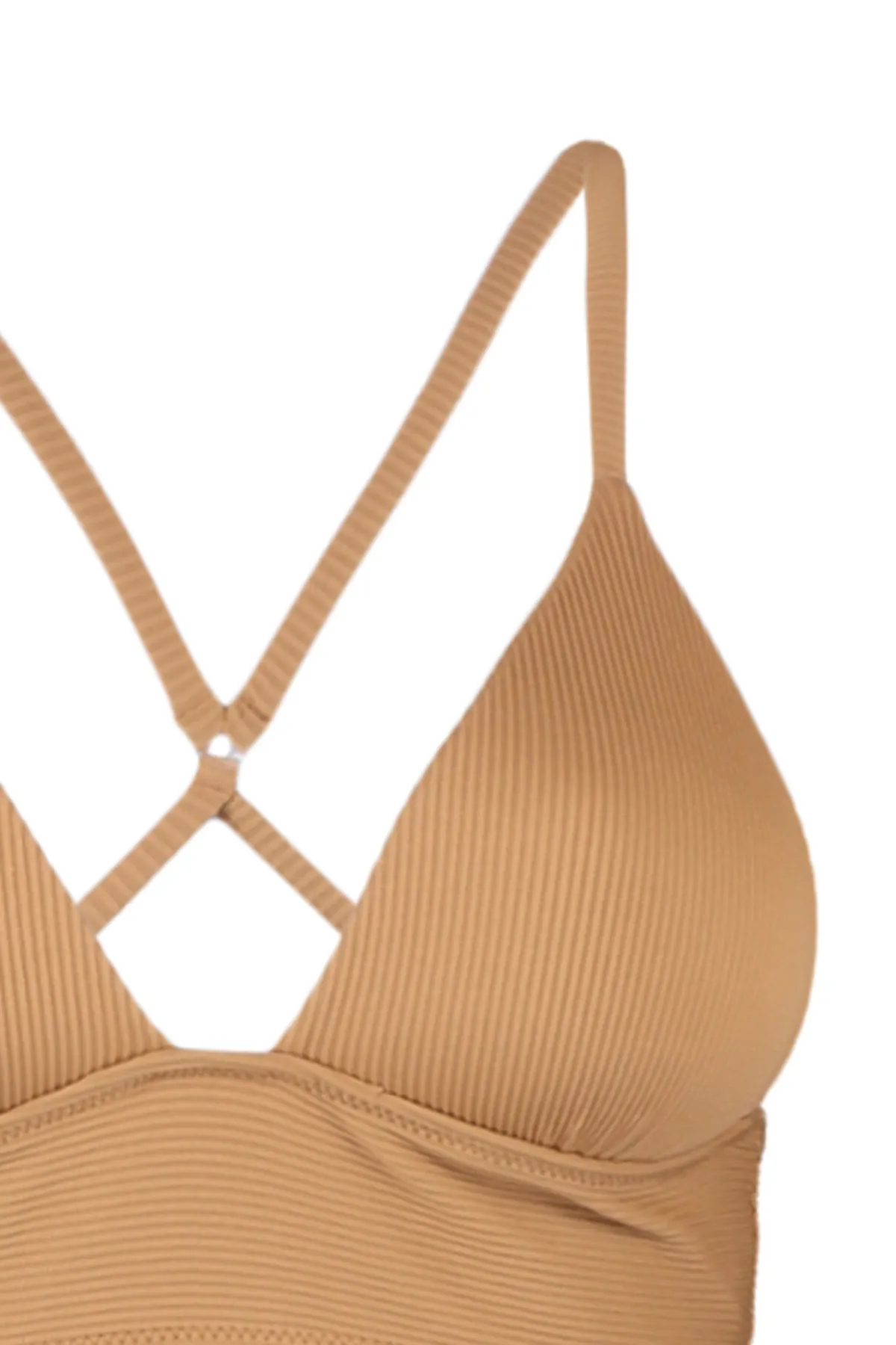 Trendyol Collection  Braunes Triangel-Push-up-Bikinioberteil mit Überzug und Struktur TBESS21BU0010