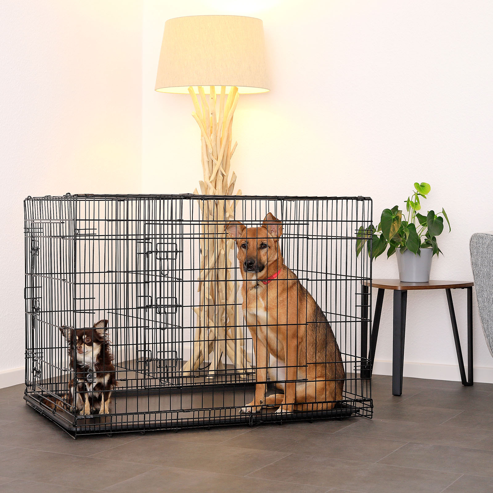 Lionto Transportboxen & Gitterboxen Lionto Hundetransportkäfig Tiertransportbox Hundebox Größe (S) 45x31x36 cm XXL