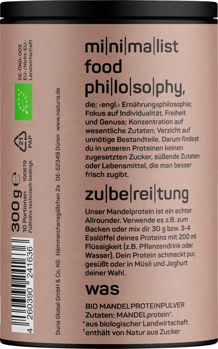 Proteinpulver Mandelprotein, ungesüßt, 300 g