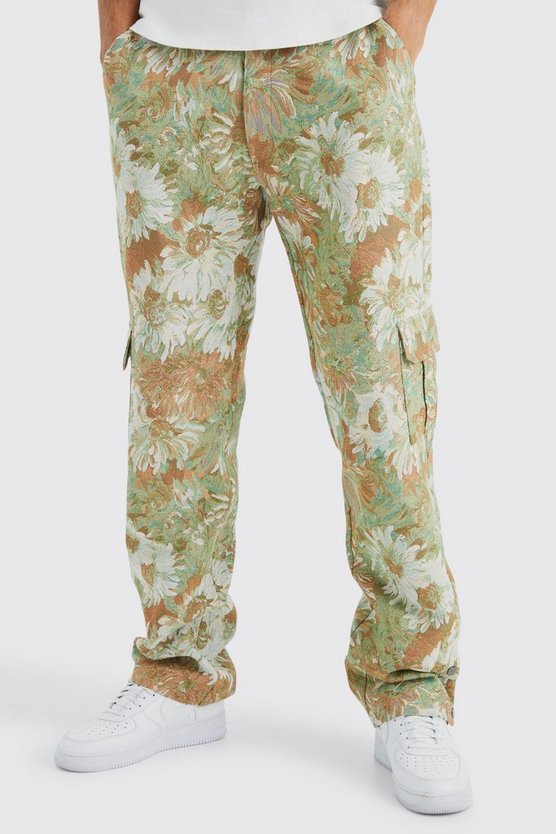 Tall lockere florale Hose mit Druckknöpfen