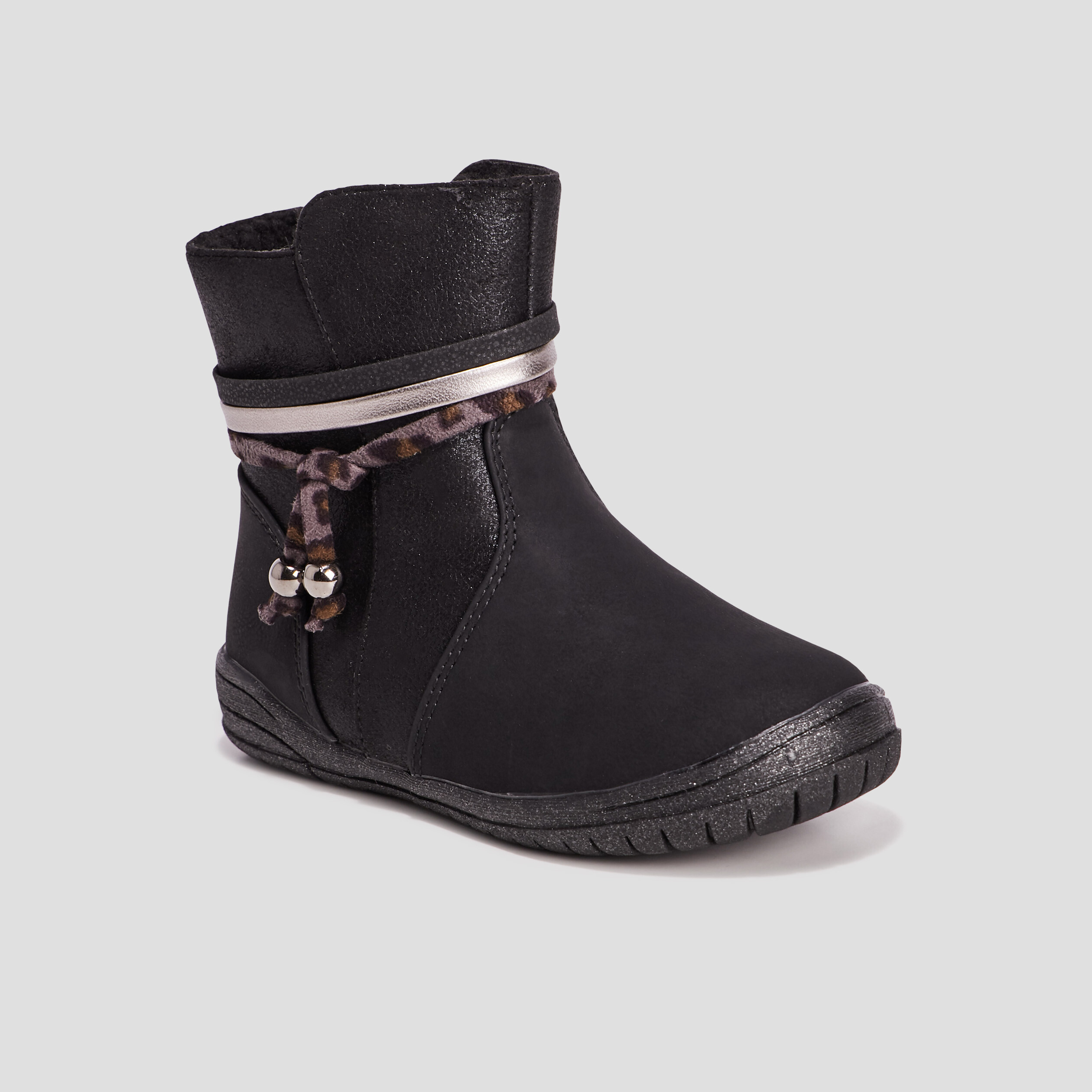 Bottines avec brides noir fille | La Halle