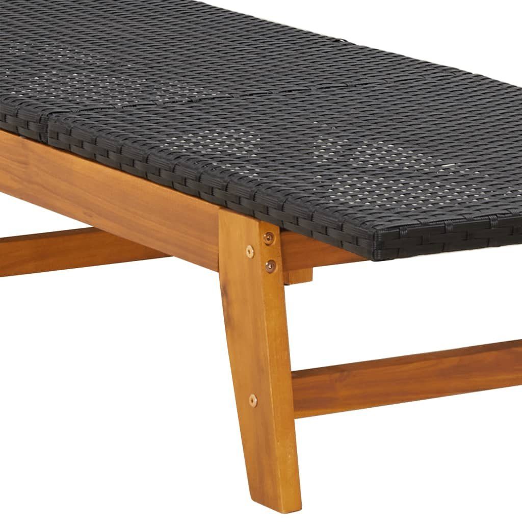 vidaXL Gartenliege 3-tlg. Garten-Lounge-Set Poly Rattan & Massivholz Akazie, 1 St.