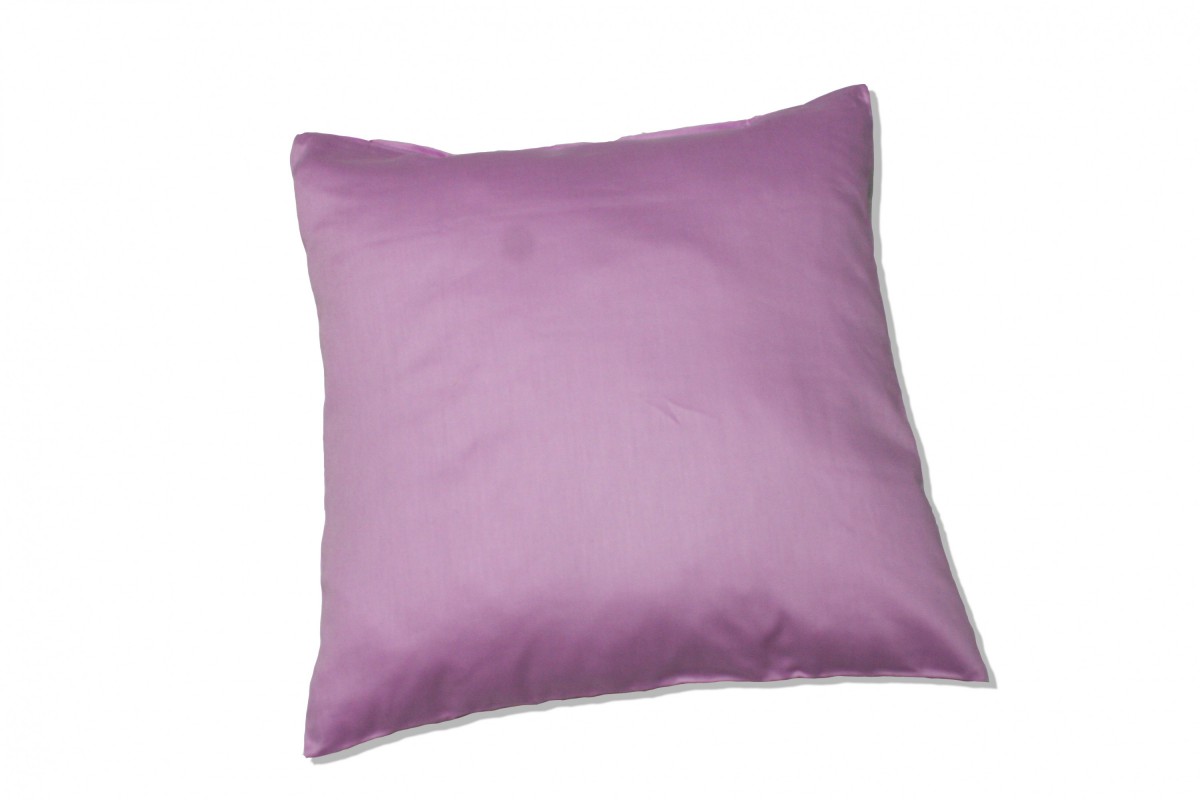 Kinzler Baumwoll-Satin Kissenhülle Uni 2x 40/40 cm, Farbe flieder