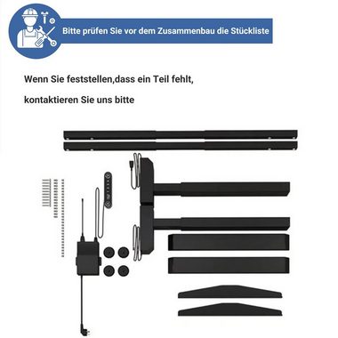 Radlove Tischbein Höhenverstellbarer Schreibtisch Gestell, Tischbeine Metall Tragfähigkeit von 120 kg mit zwei Motoren