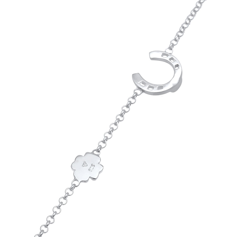 Nenalina Nenalina Bracelet Trèfle en fer à cheval pour dames réglable avec émail en argent Bracelet