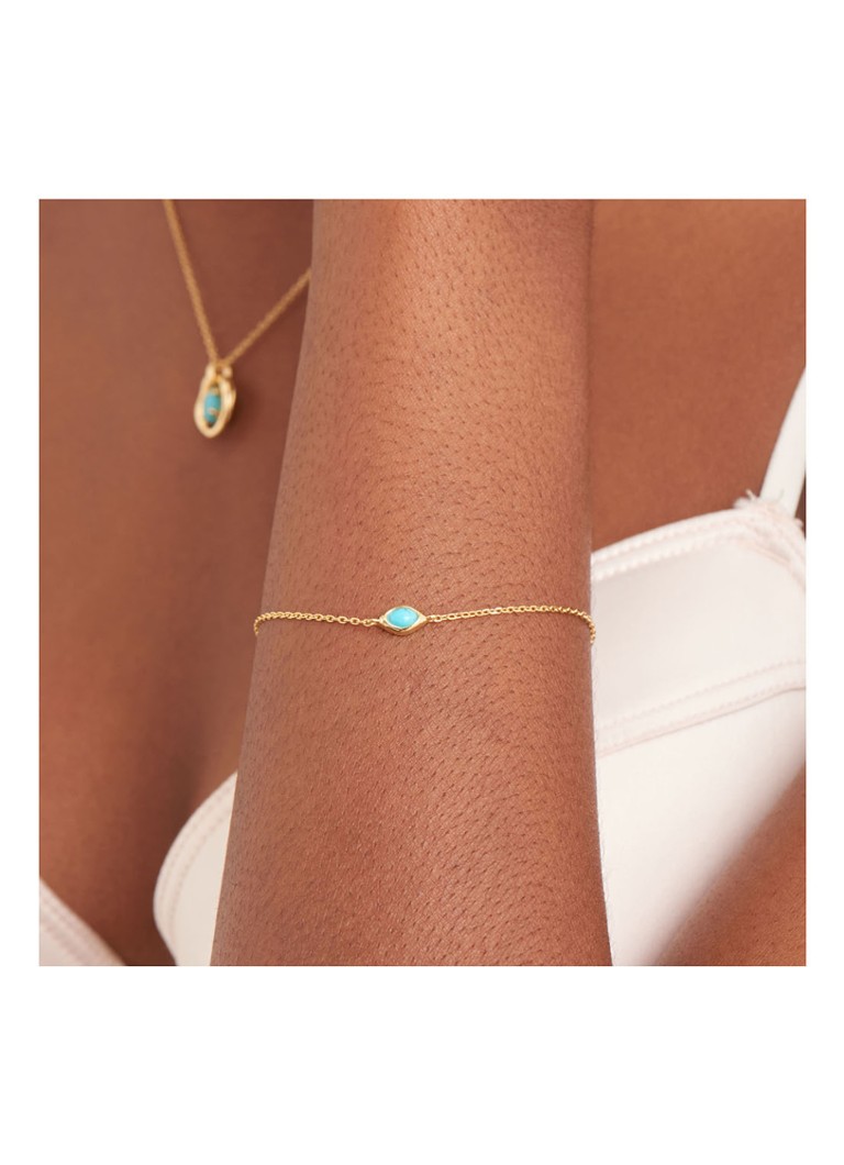 Bracciale Ania Haie Turquoise Wave placcato oro