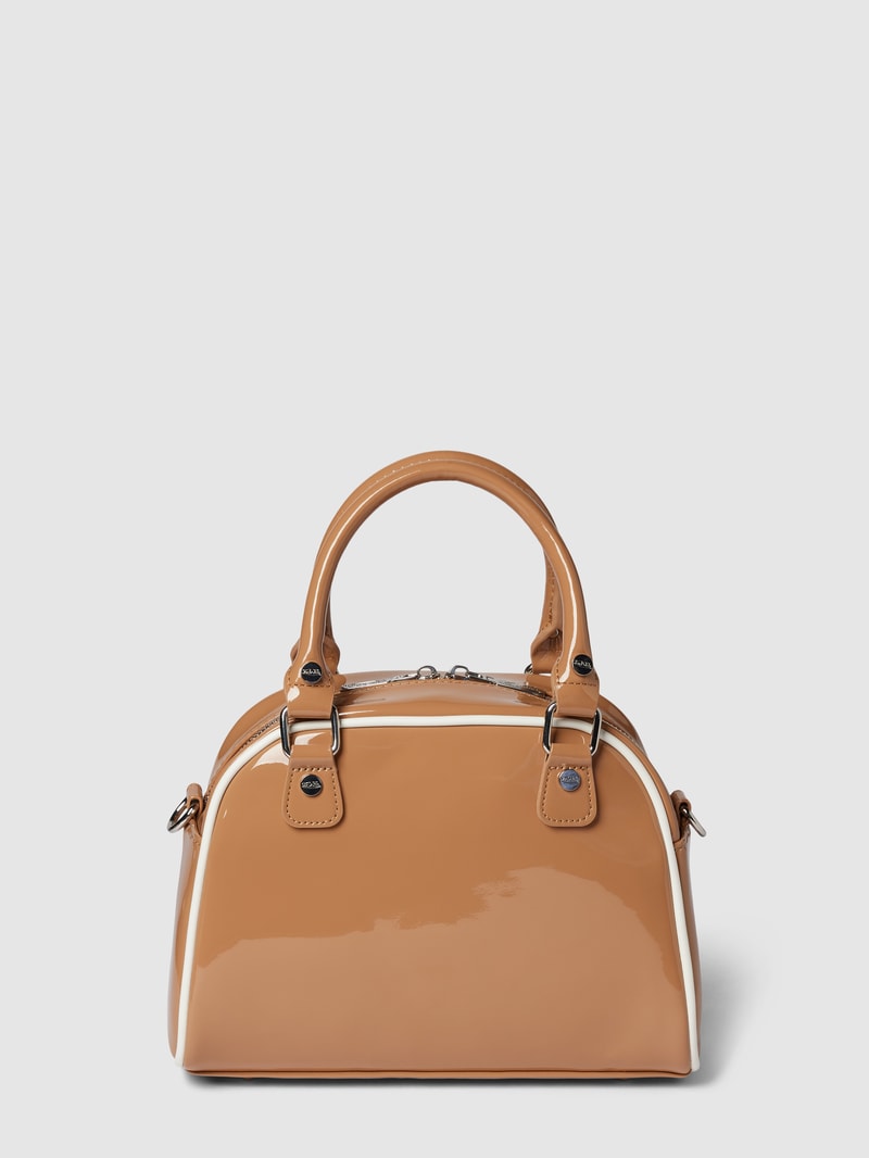 Bowling Bag mit Label-Print Modell 'KAILEN' in beige