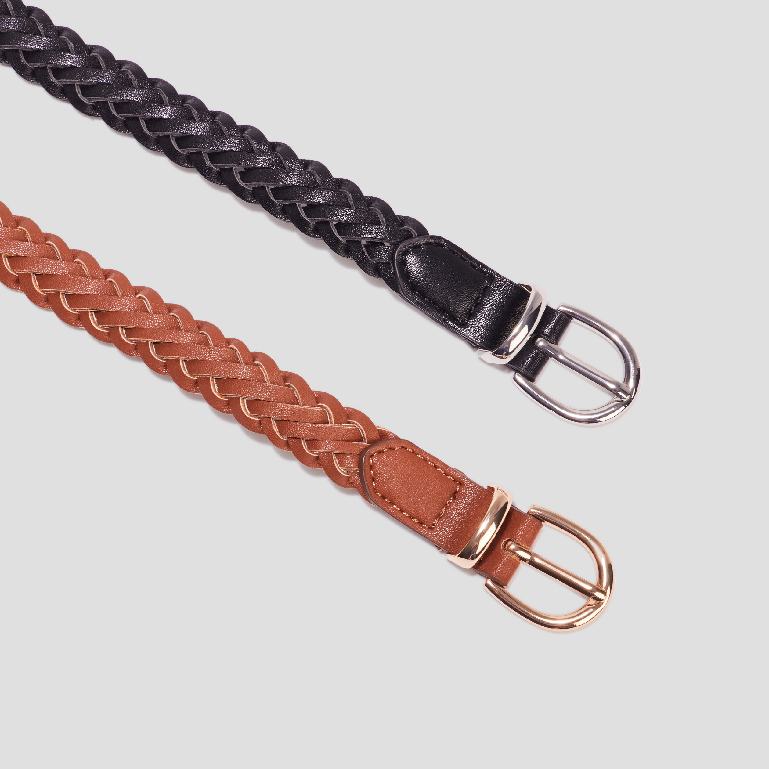 Lot 2 ceintures tressées multicolore femme | La Halle