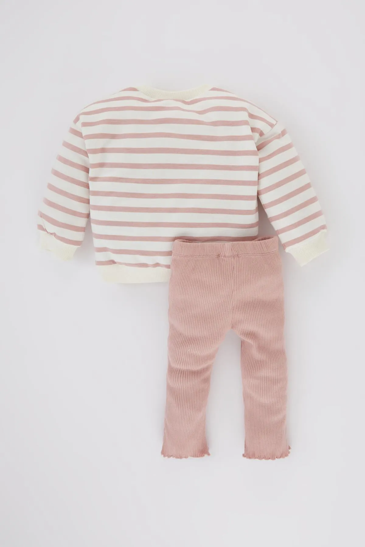 DeFacto  Mädchen Baby Gestreiftes Sweatshirt Strumpfhose 2-teiliges Set B9222a524sp