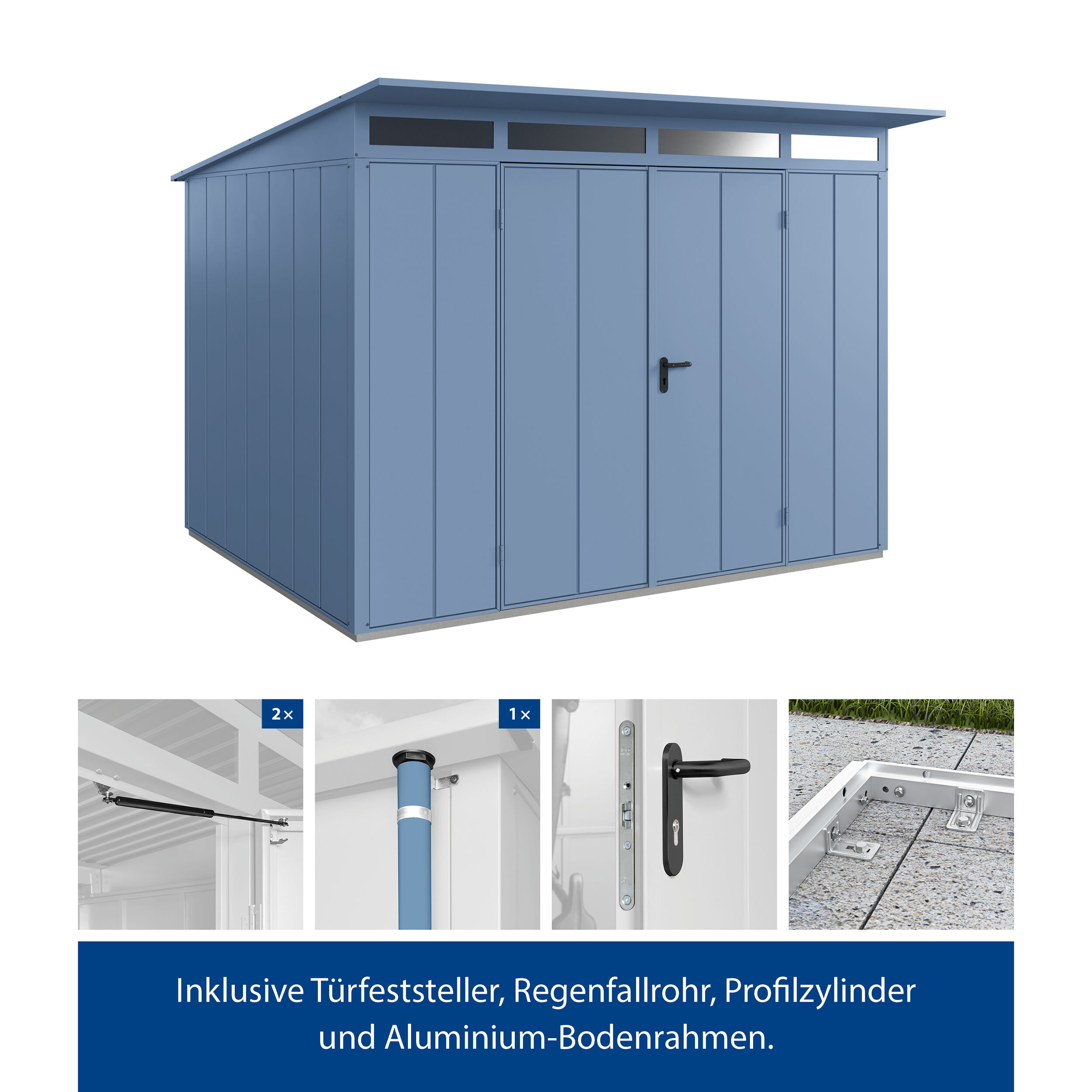 Set Berry Modern-P,Typ 3 Gerätehaus - Blau