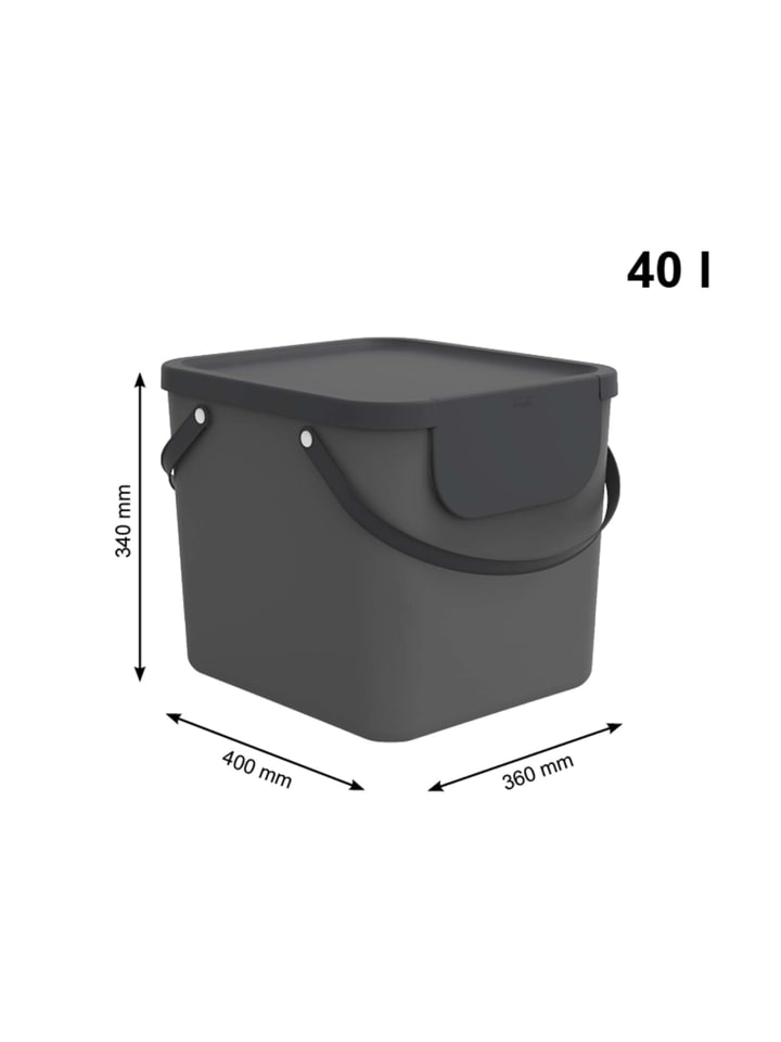 Rotho Albula Wäschesammler 40l mit Deckel, Kunststoff (PP recycelt) in Anthrazit günstig kaufen onesize