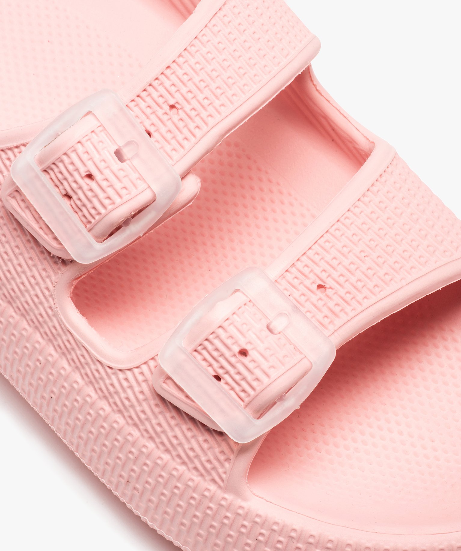 Mules de piscine femme unies à brides bouclées rose | GEMO