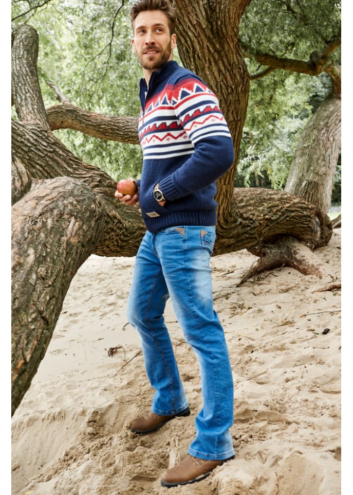 Norweger-Strickjacke mit Fleecefutter